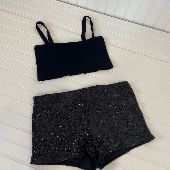 Zara Urban Outfitters & Alythea Textured Polka Seamless Bra Top & Shorts SET L - Picture 7 of 13